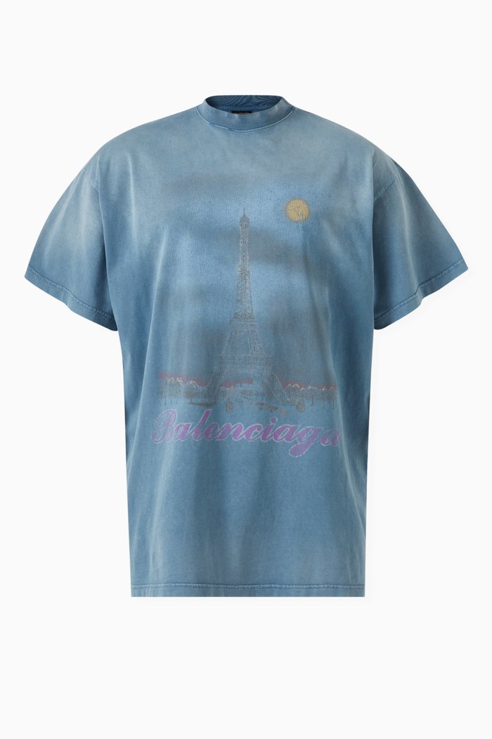 

Unisex Paris Moon Oversized T-shirt in Vintage-jersey, Blue
