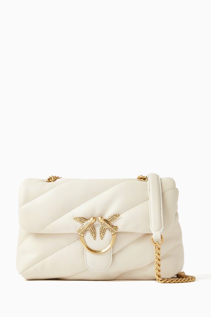 

Classic Love Quilted Bag in Nappa Leather, White