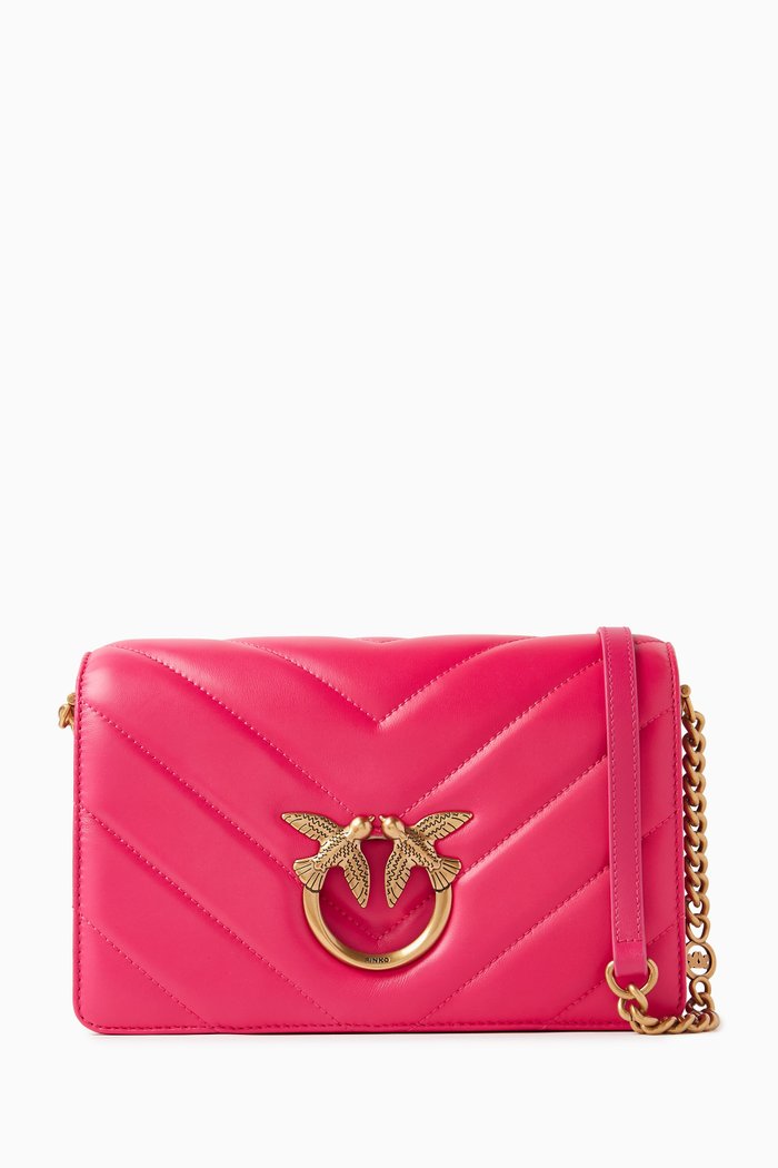 

Classic Love Quilted Bag in Nappa Leather, Pink