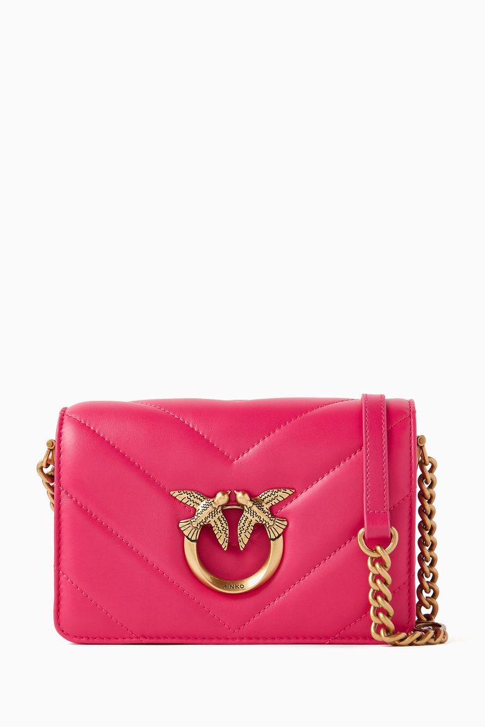 

Mini Love Click Big Chevron Bag in Nappa Leather, Pink