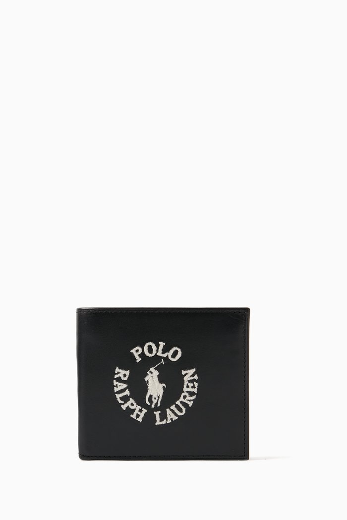 

Logo Bi-fold Medium Coin Wallet in Leather, Black