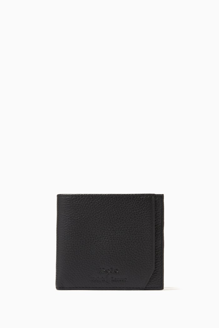 

Medium Billfold Wallet in Pebbled Leather, Black