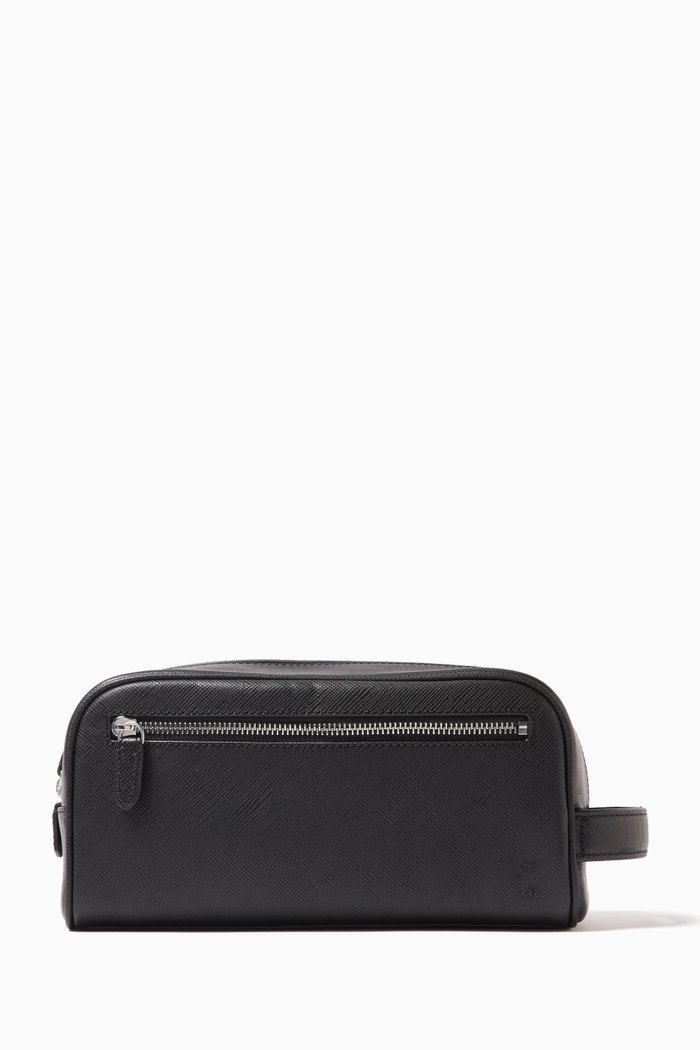 Travel Case in Saffiano Leather, Black
