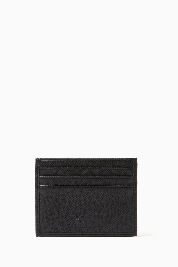 

Logo Card Holder in Saffiano Leather, Black