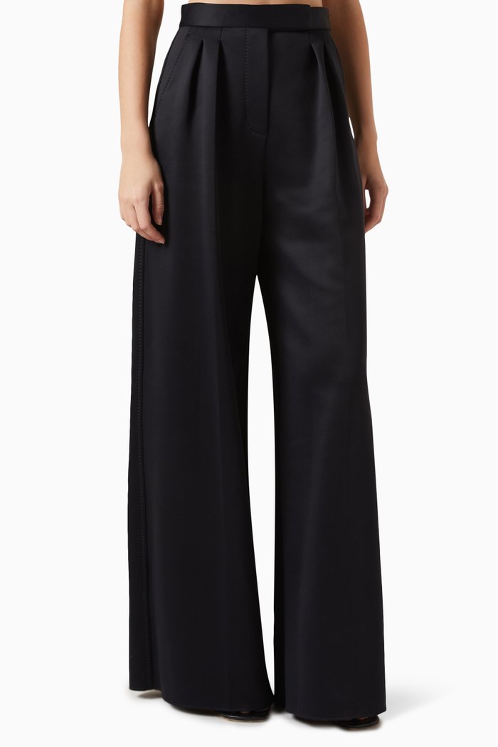 

Zinnia Pleated Pants in Scuba Jersey, Black