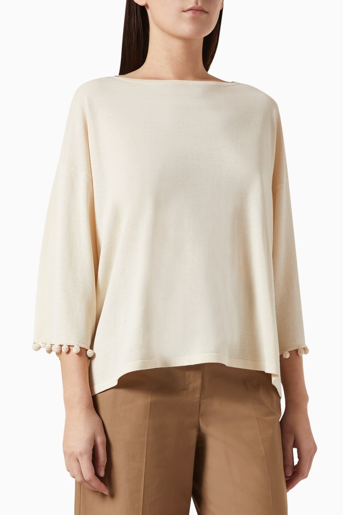 

Neottia Oversized Sweater in Cotton, Neutral