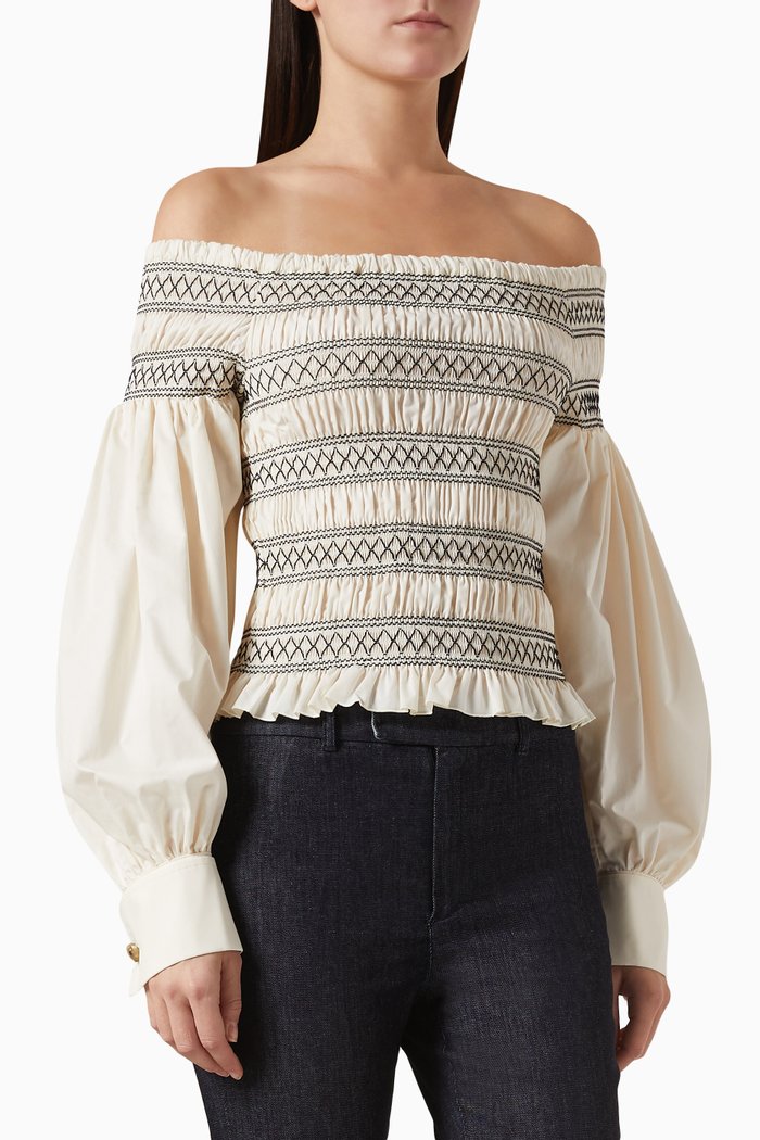 

Walk Cropped Shirt in Cotton, Neutral