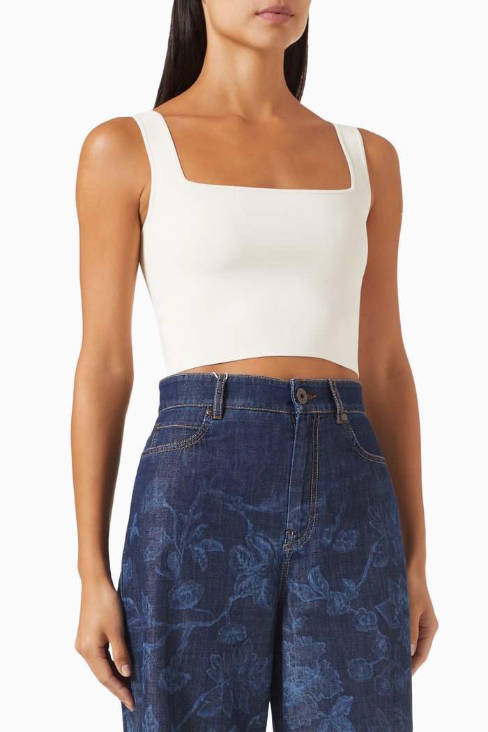 

Tresa Cropped Top in Viscose Yarn, Brown