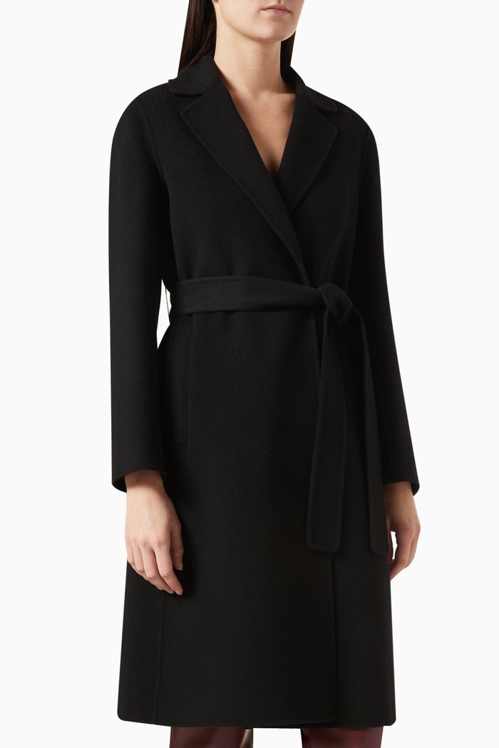 

Pauline Midi Coat in Wool, Black