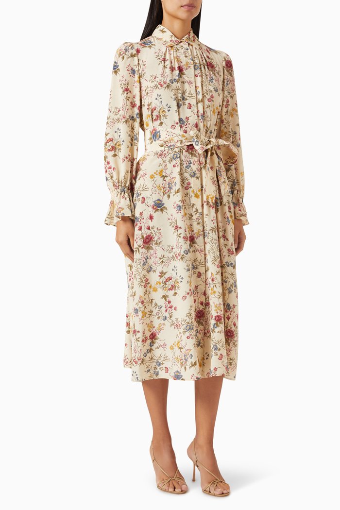 

Ciad Maxi Dress in Silk Crepe de Chine, Neutral