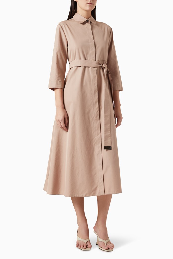 

Olimpia Midi Dress in Cotton Poplin, Neutral