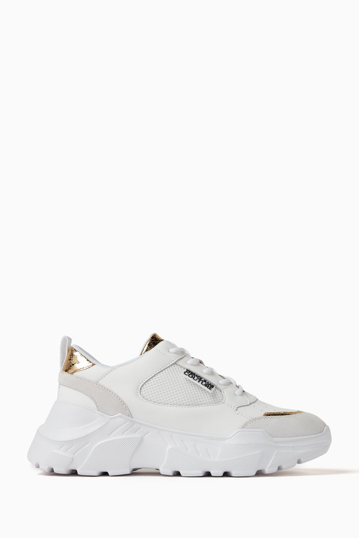 

Speedtrack Lowtop Sneakers in Mesh & Leather, White