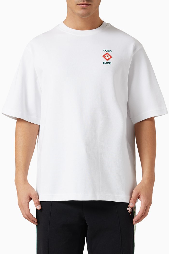 Casa Sport 3D Oversized T-shirt in Cotton, White