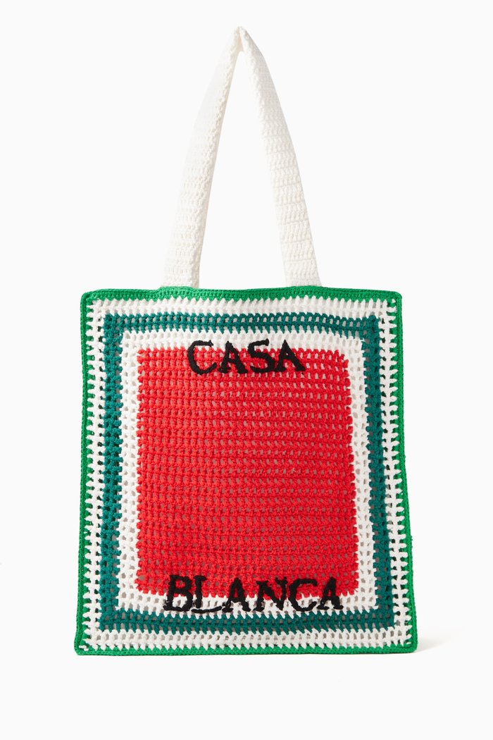 

Tennis Bag in Crochet Knit, Multicolour