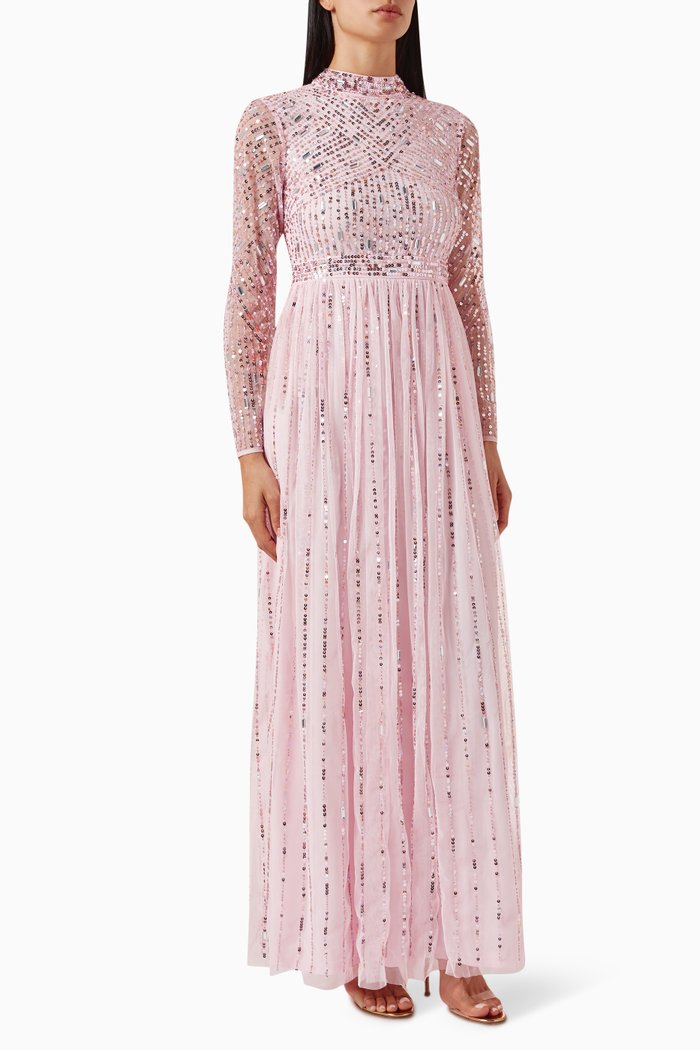 

Sequin-embellished Maxi Dress, Pink