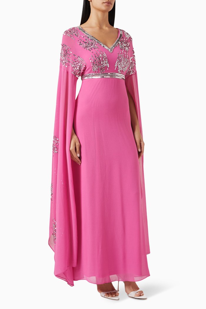 Sequin-embellished Maxi Dress, Pink