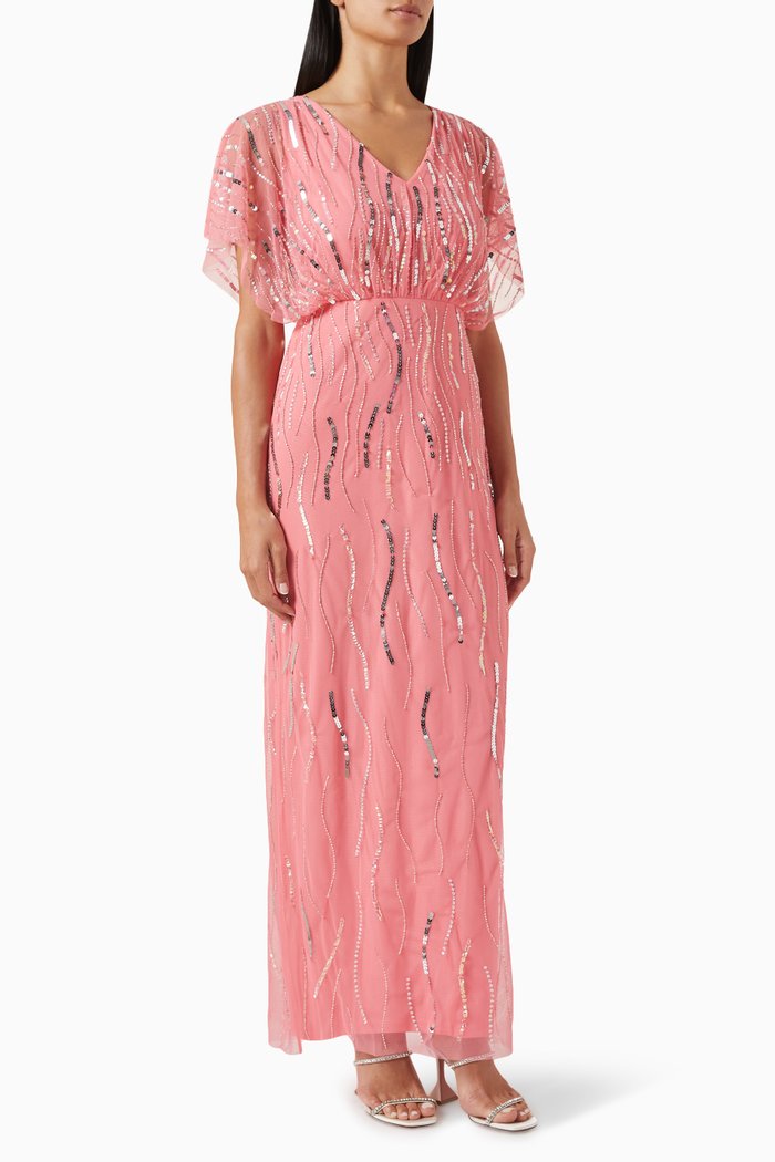 

Sequin-embellished Maxi Dress, Pink