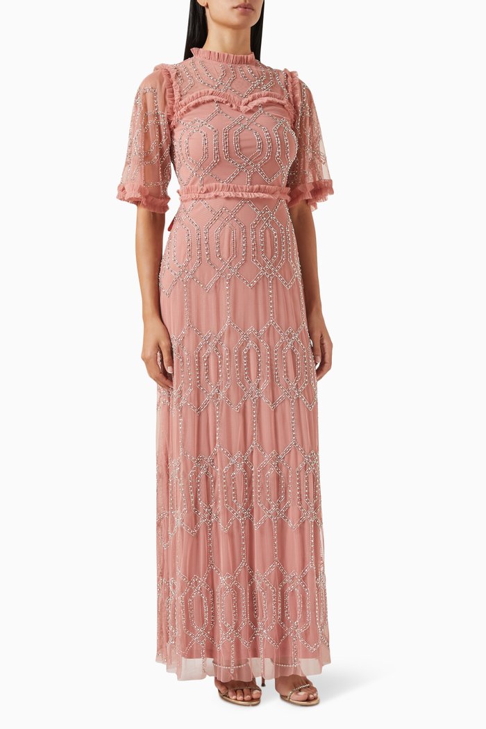 

Sequin-embellished Maxi Dress, Pink