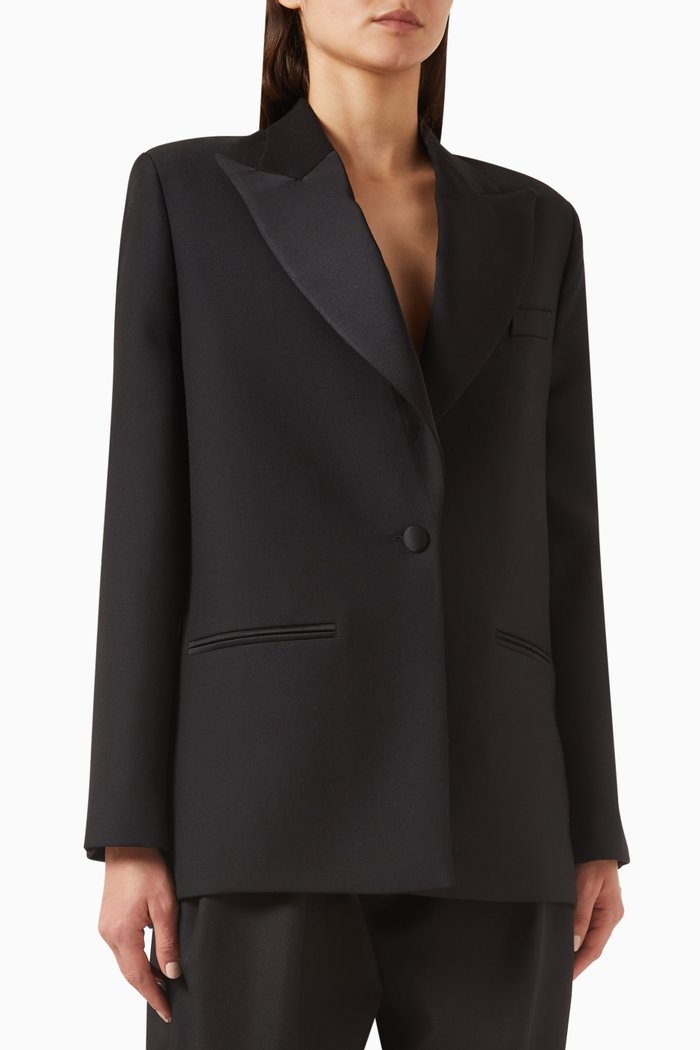 

Tailored Blazer in Wool, Black