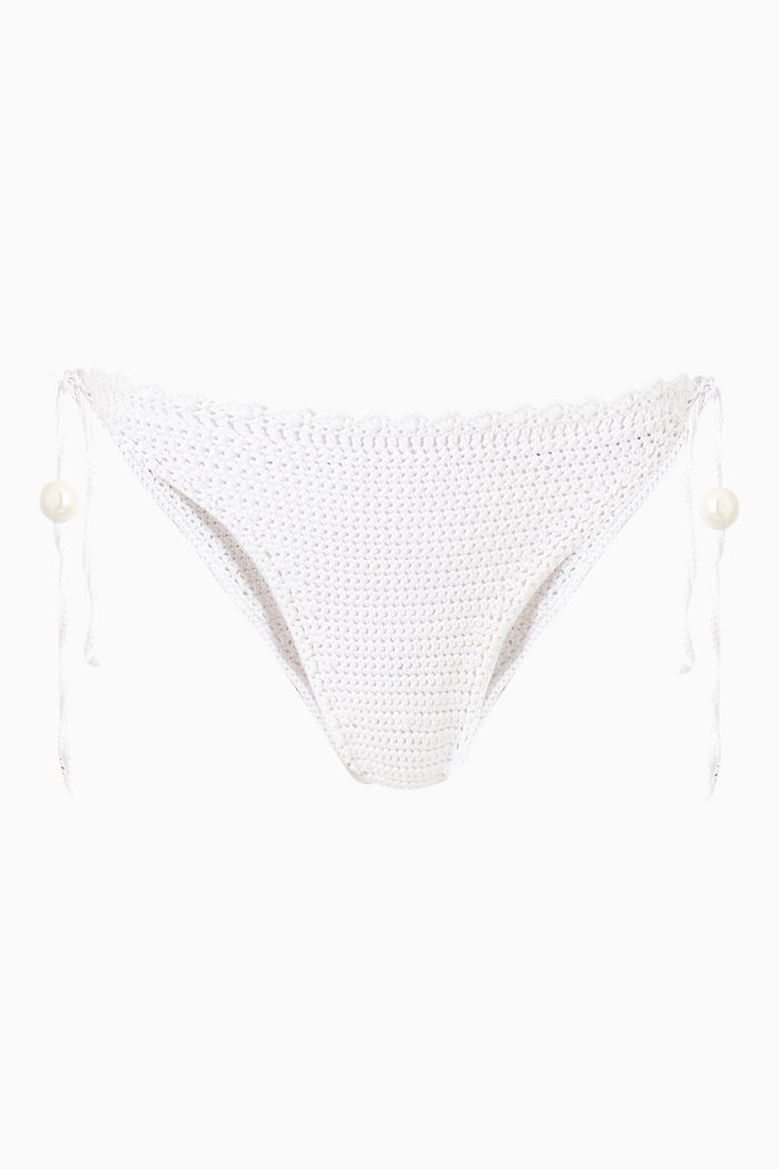 

Crochet Bikini Briefs in Nylon, White