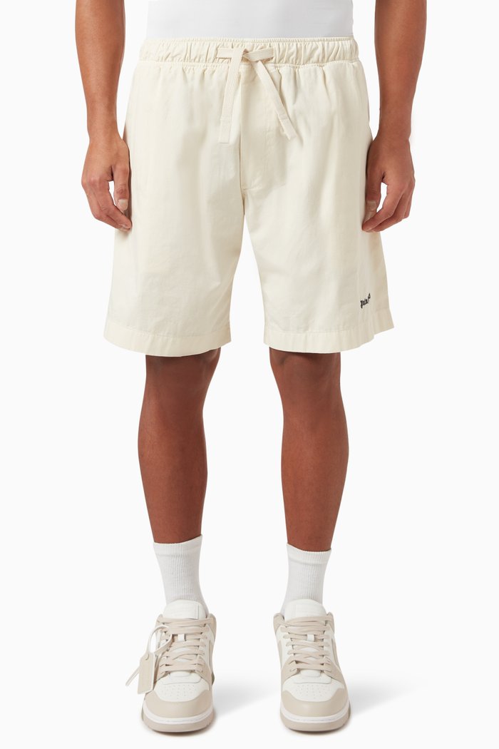 

Logo Embroidery Bermuda Shorts In Cotton, Neutral