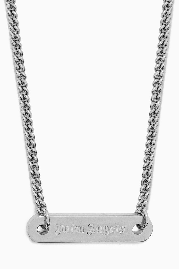 

Logo-plaque Necklace in Brass, Silver