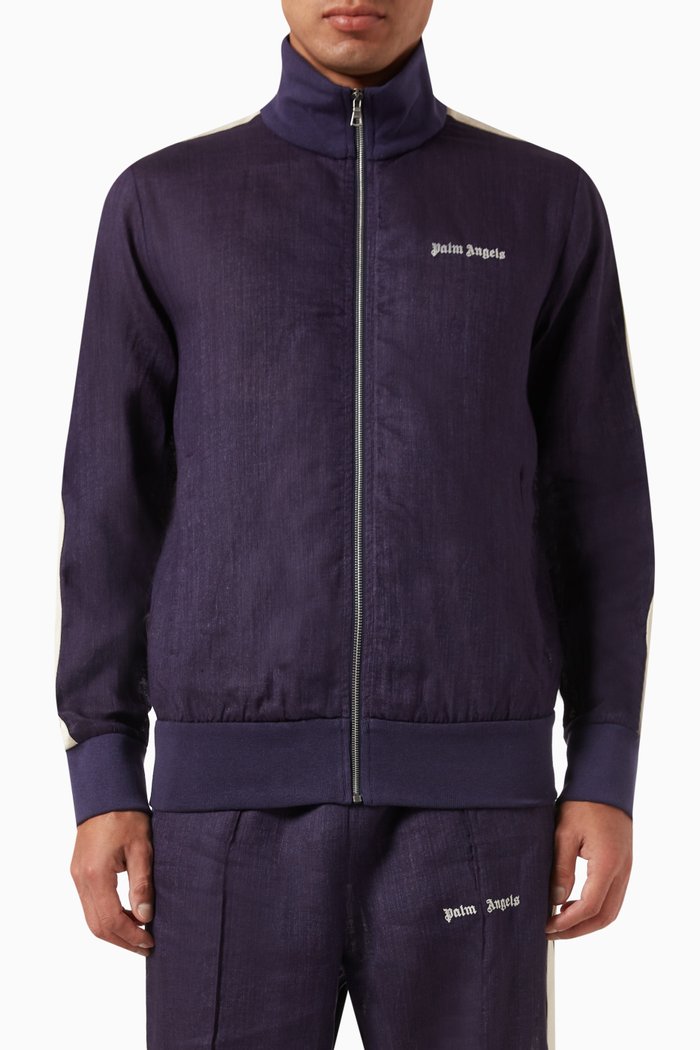 

Logo Track Jacket in Linen, Blue