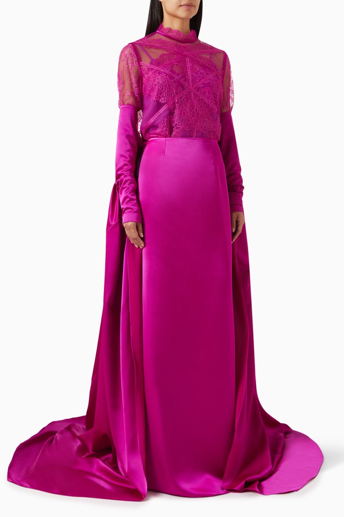 

Cape in Satin, Purple
