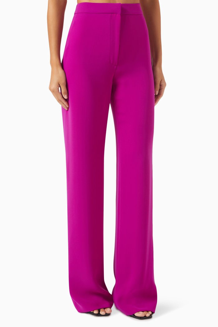 Straight-fit Pants in Crêpe, Purple