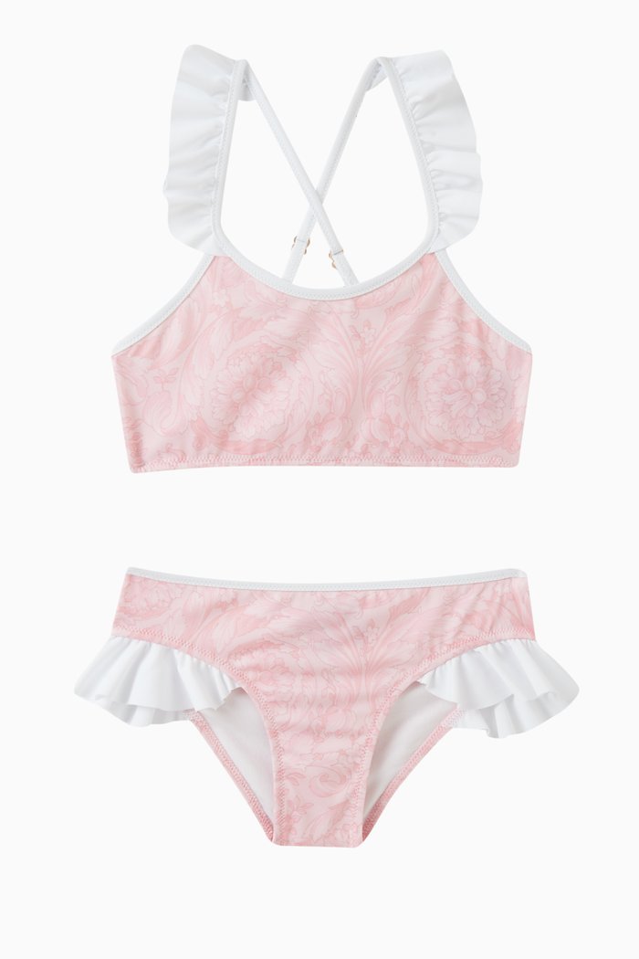 

Barocco-print Bikini Set in Lycra, Pink