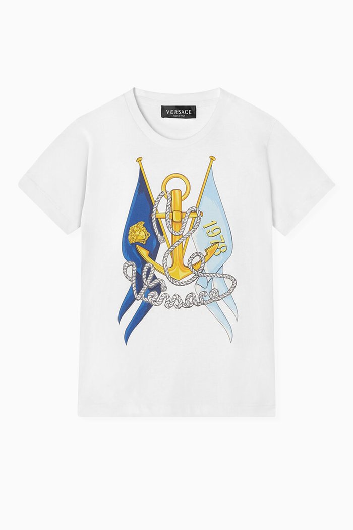 L'Ancora-print T-shirt in Organic Cotton, White