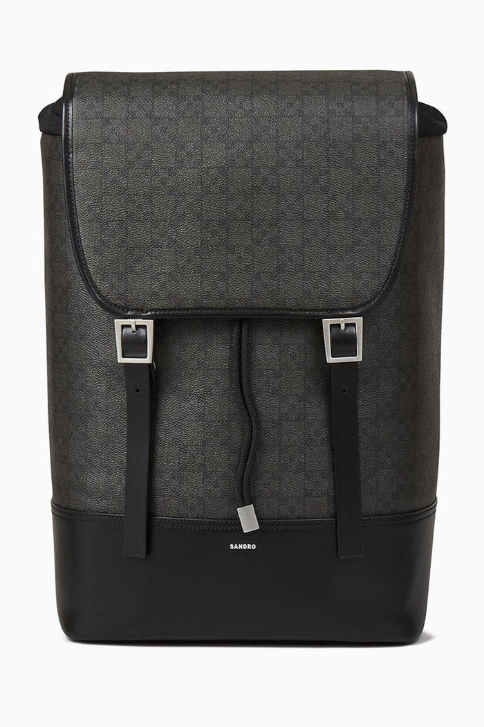 

Explorer Square Cross Backpack in Coated-canvas, Black