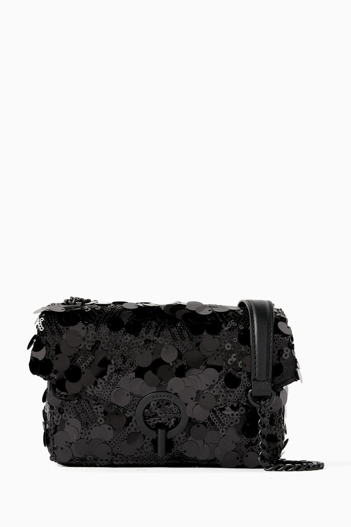 

Mini Yza Sequinned Shoulder Bag, Black