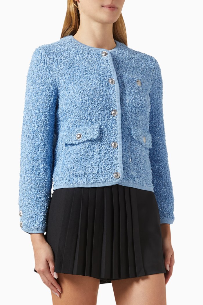 Moscoli Cardigan in Organic Cotton-blend, Blue