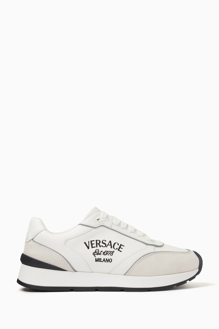 

Milano Lace-up Sneakers in Leather, White