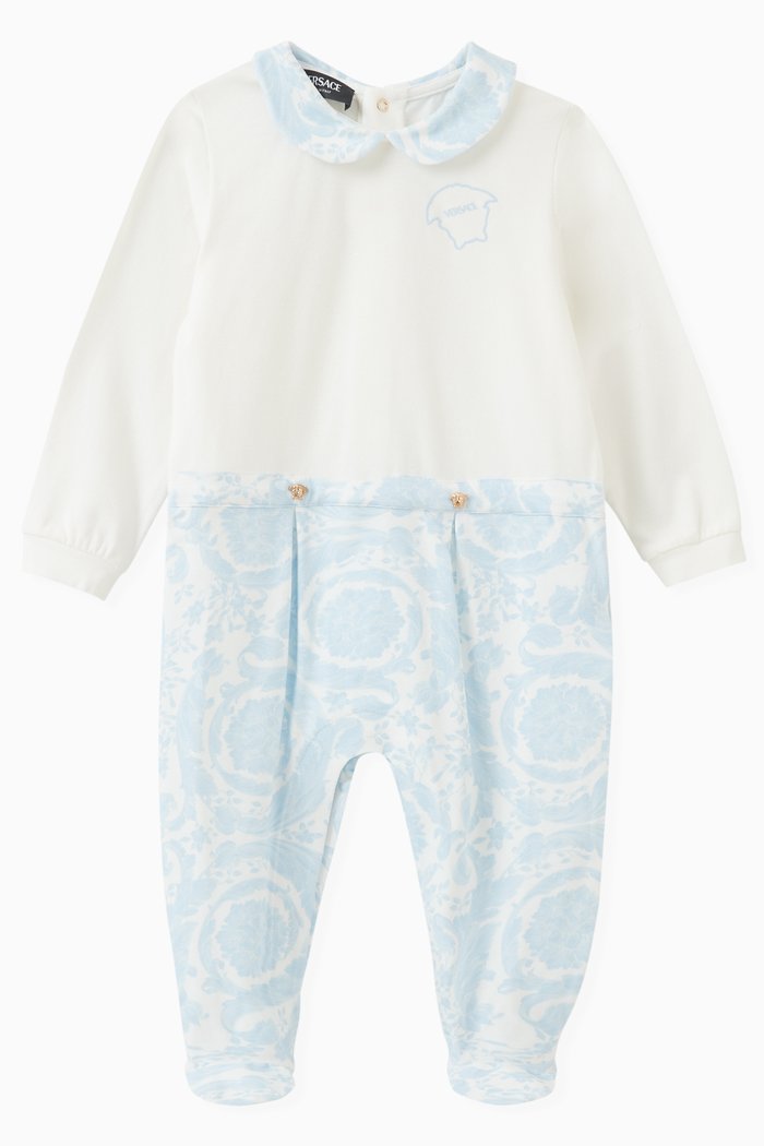 

Barocco-print Sleepsuit in Cotton, White