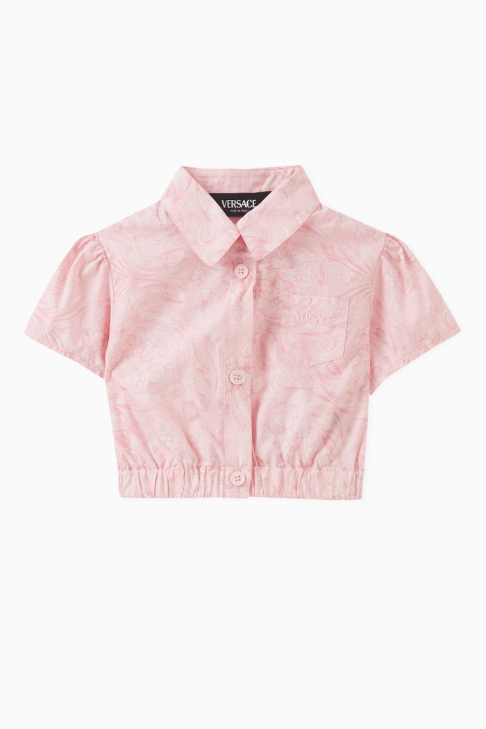 

Barocco-print Shirt in Cotton Poplin, Pink