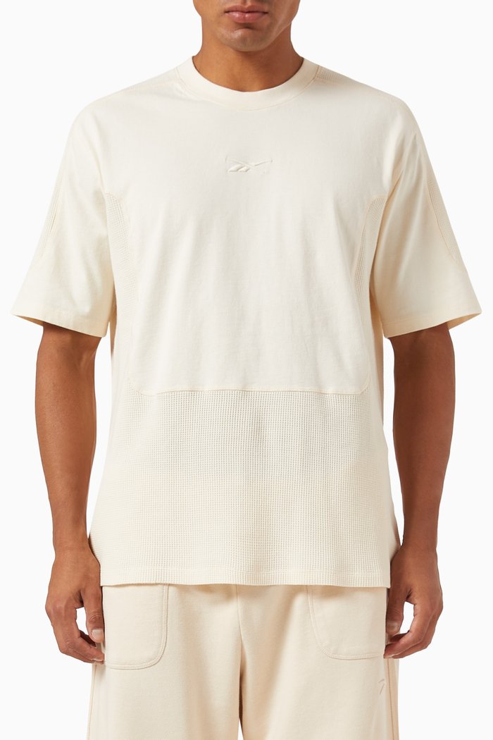 

Training Waffle-knit T-shirt in Cotton Jersey, White