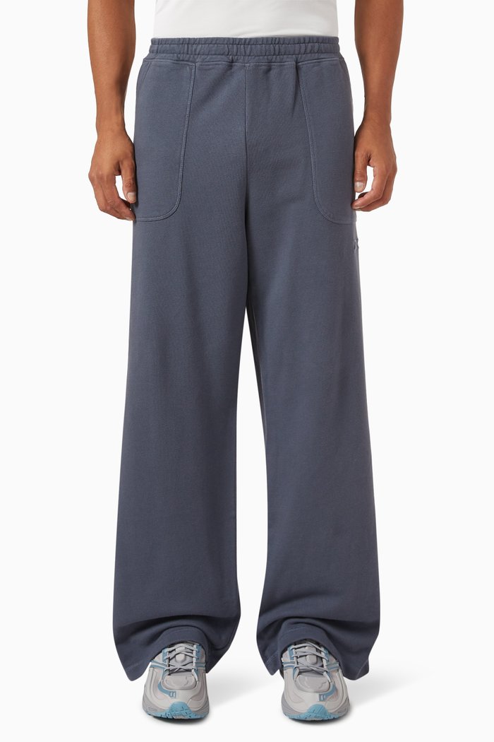 

Unisex Wide-leg Sweatpants in Cotton, Blue