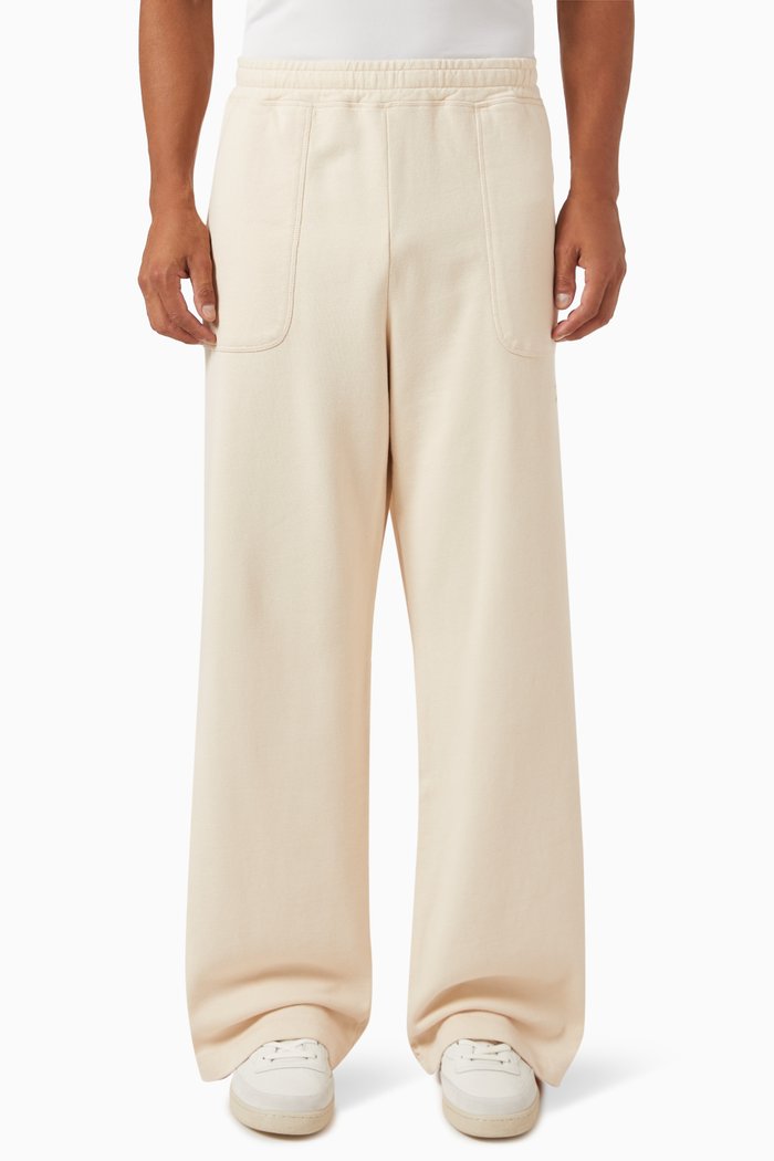 

Unisex Wide-leg Sweatpants in Cotton, White