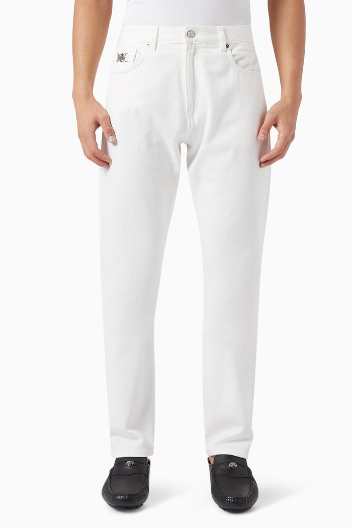 

Medusa Biggie Regular Jeans in Denim, White