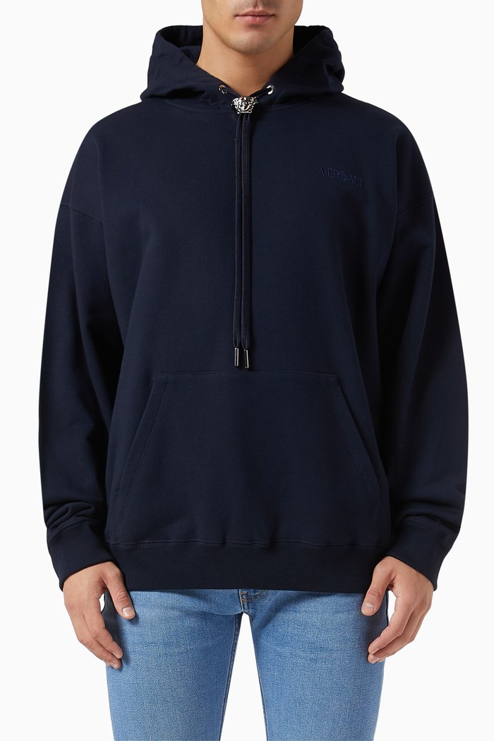 Medusa Hoodie in Cotton, Blue