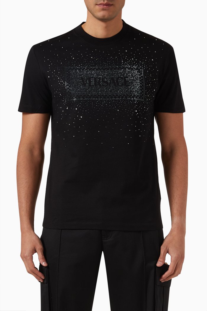 

Crystal '90s Vintage Logo Slim-fit T-Shirt in Cotton, Black