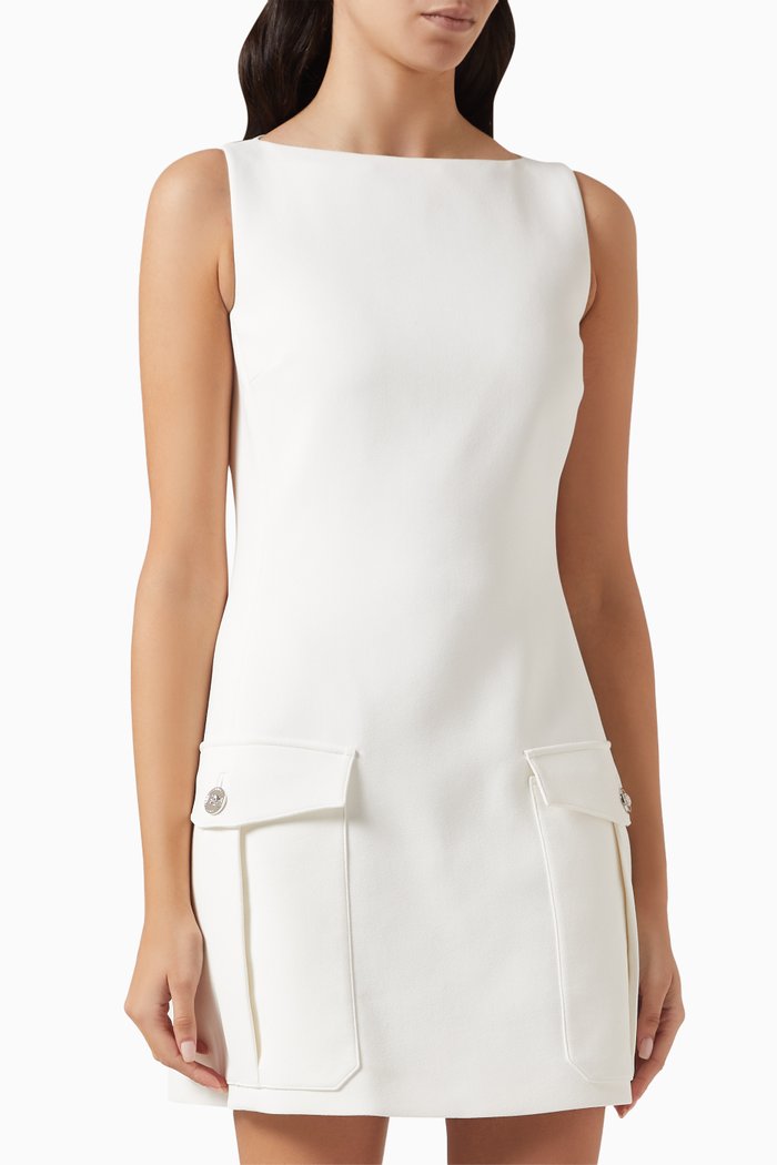 

Shirt Mini Dress in Stretch-crepe, White