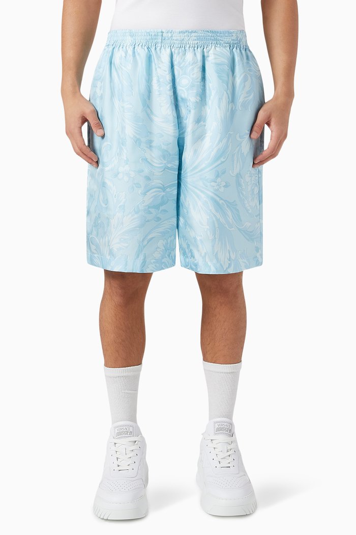 

Barocco Shorts in Silk, Blue