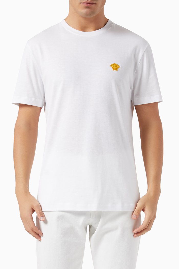 

Embroidered Medusa T-shirt in Cotton, White