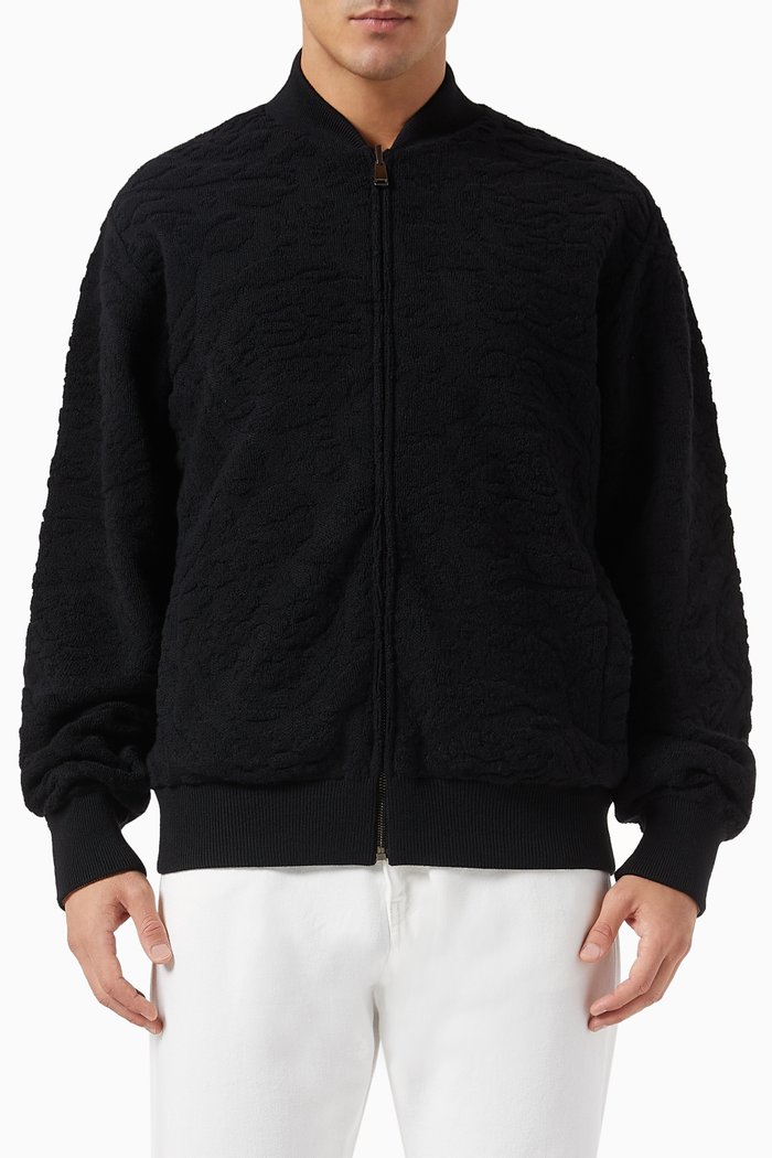 

Reversible Bomber Jacket in Wool, Black