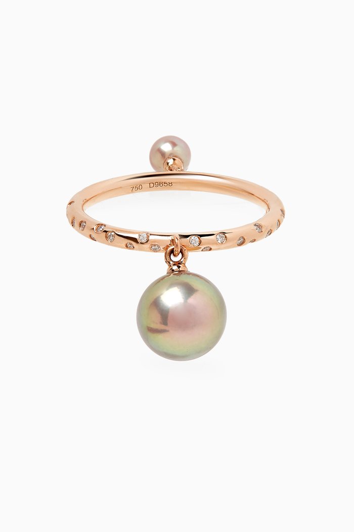 

Bahar Pearls & Diamond Ring in 18kt Rose Gold