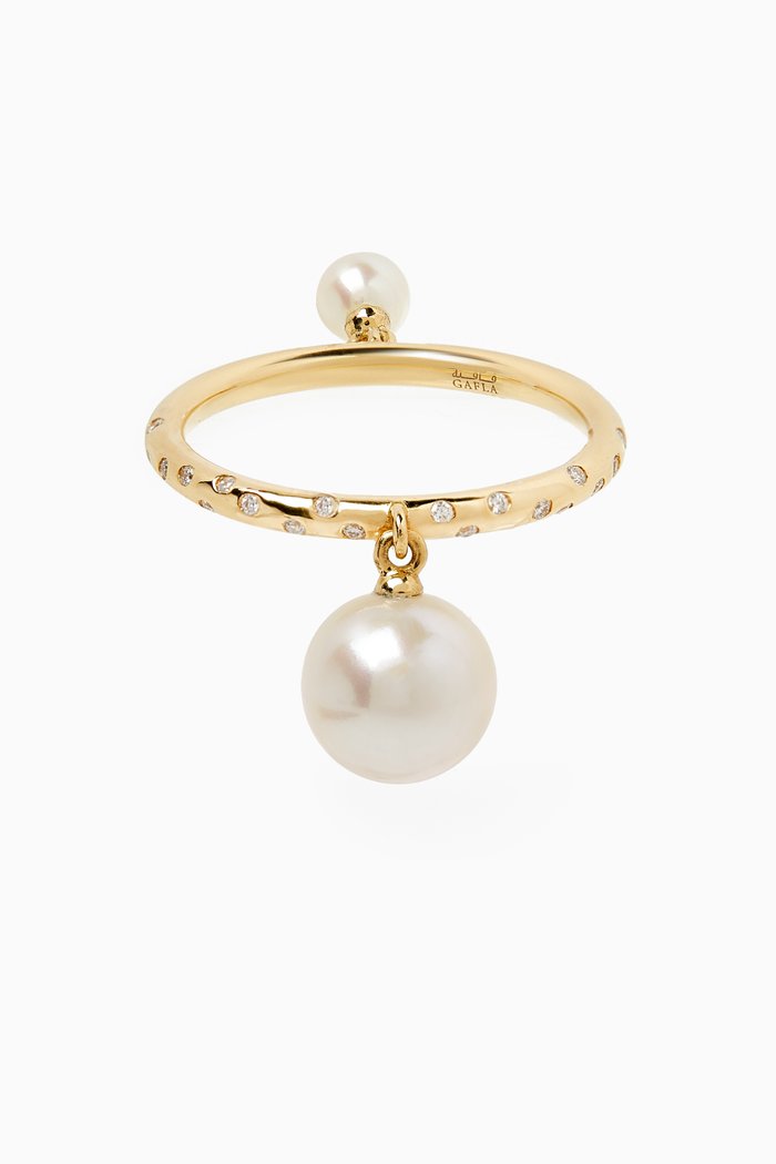 

Bahar Pearls & Diamond Ring in 18kt Gold