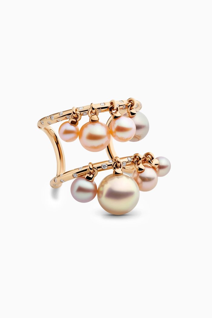 

Bahar Pearls & Diamond Ring in 18kt Rose Gold